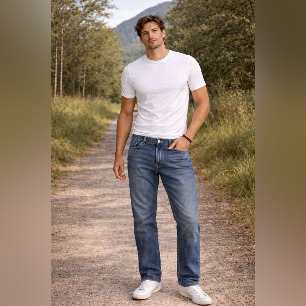 Ted Baker JEAN Medium Wash Straight Leg Denim Size 36 [000372]